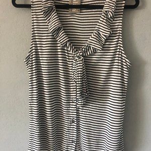 Anthropologie Dolan Sailor Tie Ruffle Collar Tank